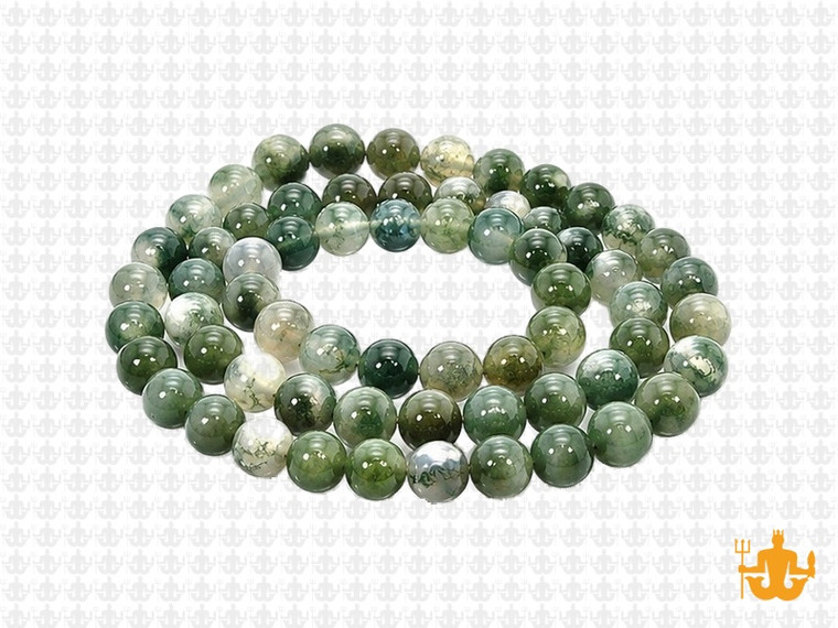 6mm Moss Agate Round Beads 15.5" natural [6d3]