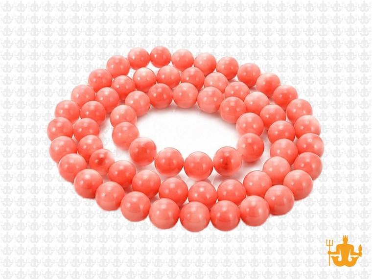 5.3-5.8mm Pink Coral Round Beads 15.5" dyed [6d38]
