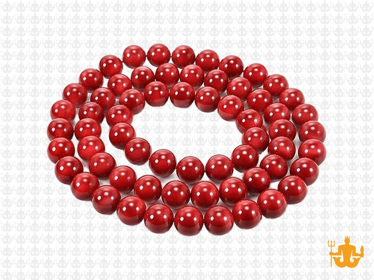 5.3-5.8mm Red Coral Round Beads 15.5" dyed [6d39]