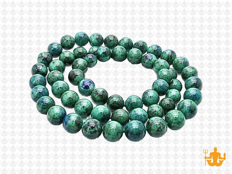 6mm Azurite Chrysocolla Round Beads 15.5" dyed [6d41]
