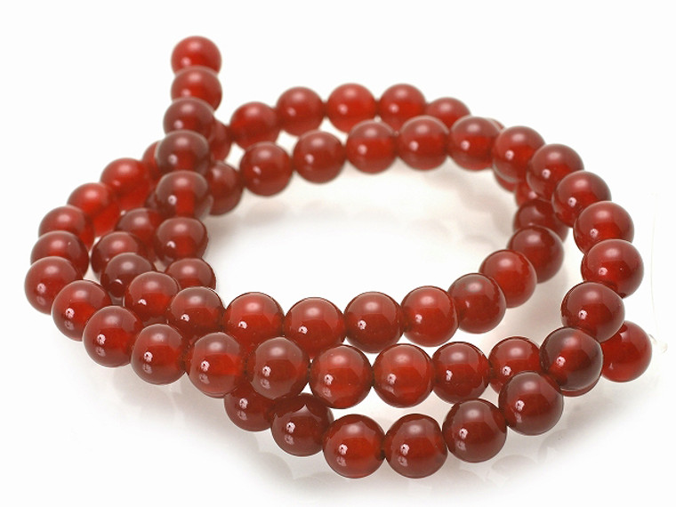 6mm Red Agate Round Beads 15.5" heated [6f10]