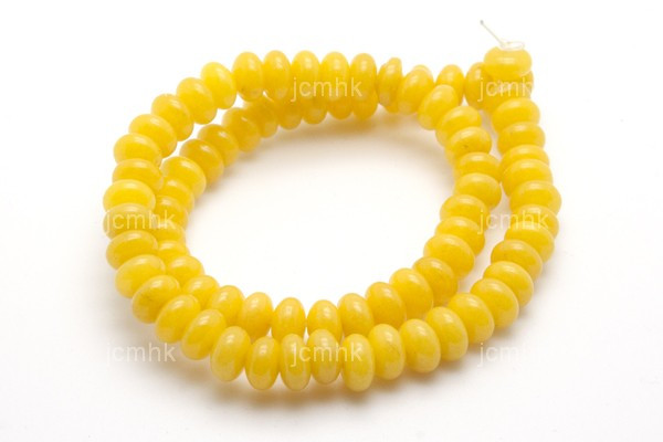 8mm Yellow Chalcedony Rondelle Beads 15.5" dyed [s3b92]