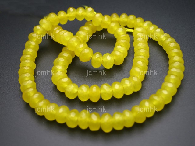 8mm Yellow Chalcedony Faceted Rondelle Beads 15.5" dyed [sc3b92]
