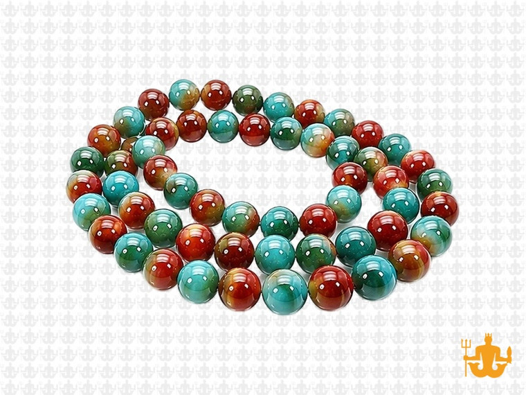 6mm Rainbow Agate Round Beads 15.5" dyed [6f19]