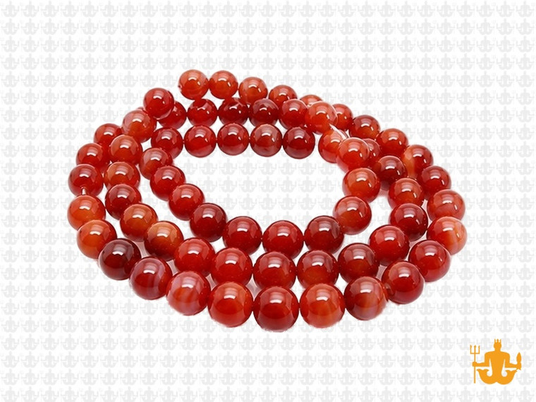 6mm Red Banded Agate Round Beads 15.5" heated [6f20]
