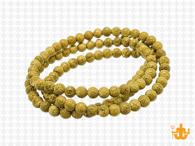 4mm Volcano Yellow Lava Round Beads 15.5" dyed [4ky]