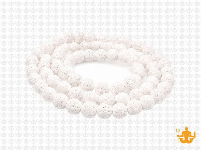 6mm Volcano White Lava Round Beads 15.5" natural [6kw]