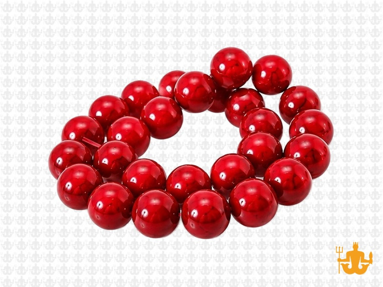 10mm Red Magnesite Round Beads 15.5" [10tr]
