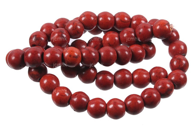12mm Coffee Magnesite Round Beads 15.5" [12tc]