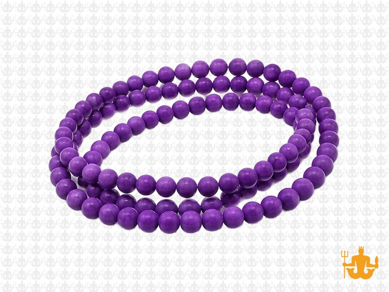 4mm Matte Purple Magnesite Round Beads 15.5" [4tpm]
