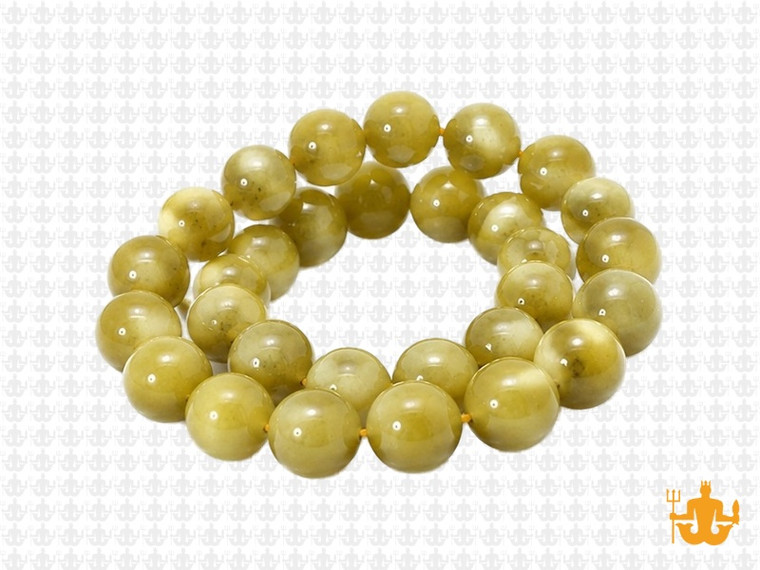 10mm Olivine Jade Round Beads 15.5" natural [10b38]
