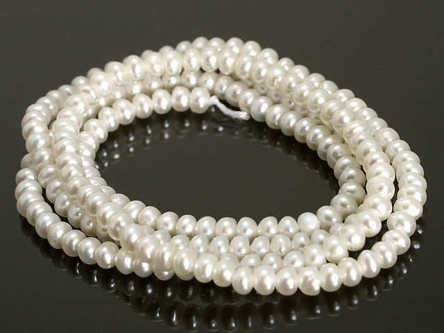 3-4mm Button Freshwater Pearl 14-15" AA Grade Lustre [p4f]
