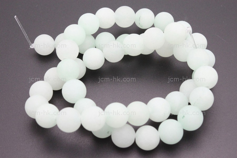 10mm Matte White Jade Round Beads 15.5" natural [10b40m]