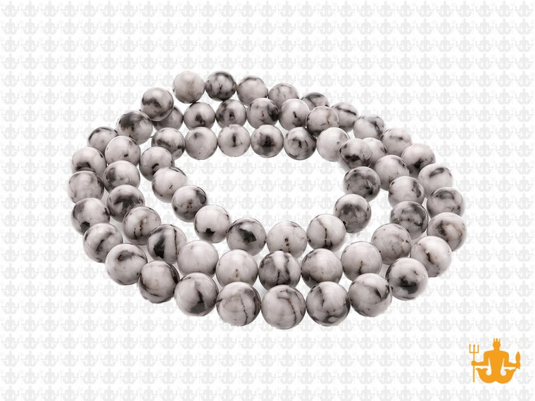 6mm Matte Zebra Agate Round Beads 15.5" natural [6r43am]