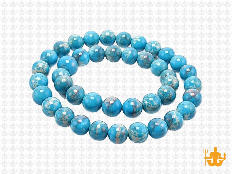 6mm Blue Sea Sediment Round Beads 15.5" dyed [6r55b]
