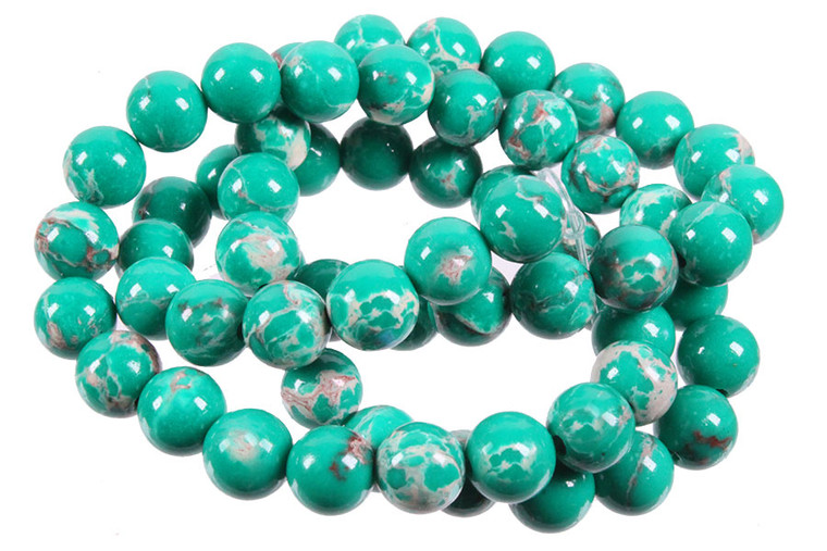 6mm Green Sea Sediment Round Beads 15.5" dyed [6r55g]