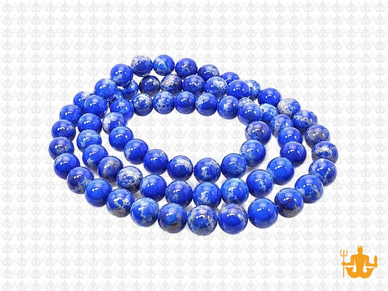 6mm Lapis Sea Sediment Round Beads 15.5" dyed [6r55l]