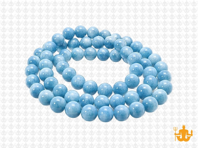 6mm Aquamarine Round Beads 15.5" dyed quartz [6r75]