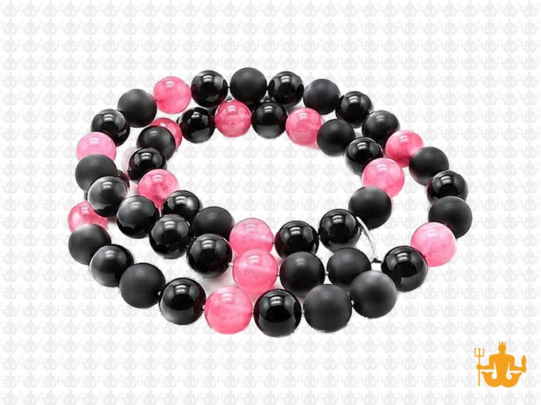 6mm Agate & Pink Jade Round Beads 15.5" dyed [6x17]