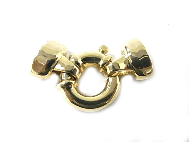 14K Gold Plated 28mm 1-3 Row Clasp [y321f]