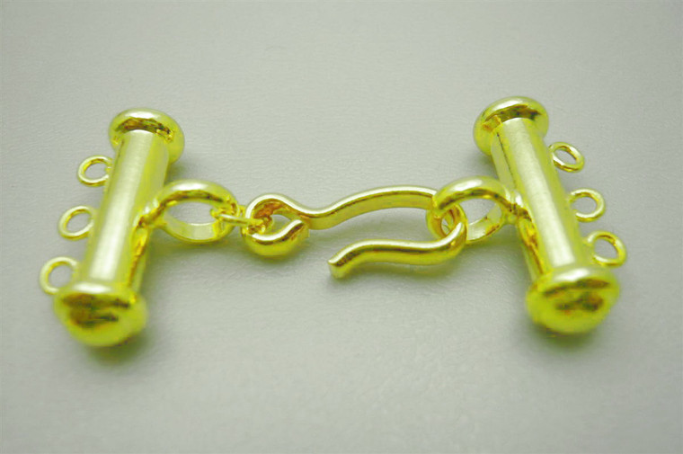 14K Gold Plated 40mm 3-Row Clasp [y679a]