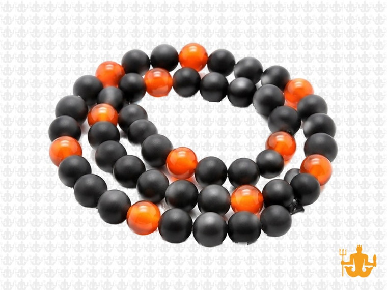 6mm Agate & Carnelian Round Beads 15.5" heated [6x22]