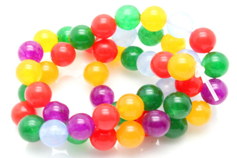 6mm Mix Jade Round Beads 15.5" dyed [6x3]