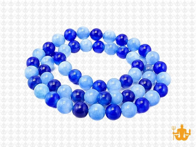 6mm Mix Blue Jade Round Beads 15.5" dyed [6x5]