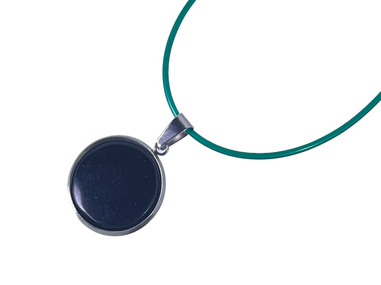18mm Matte Black Onyx Round Cabochon Pendant [y725cs]