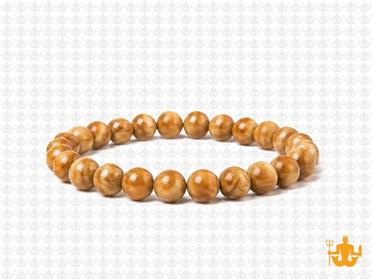6mm Gold Lace Agate Elastic Bracelet 7.5" natural [b2c29]