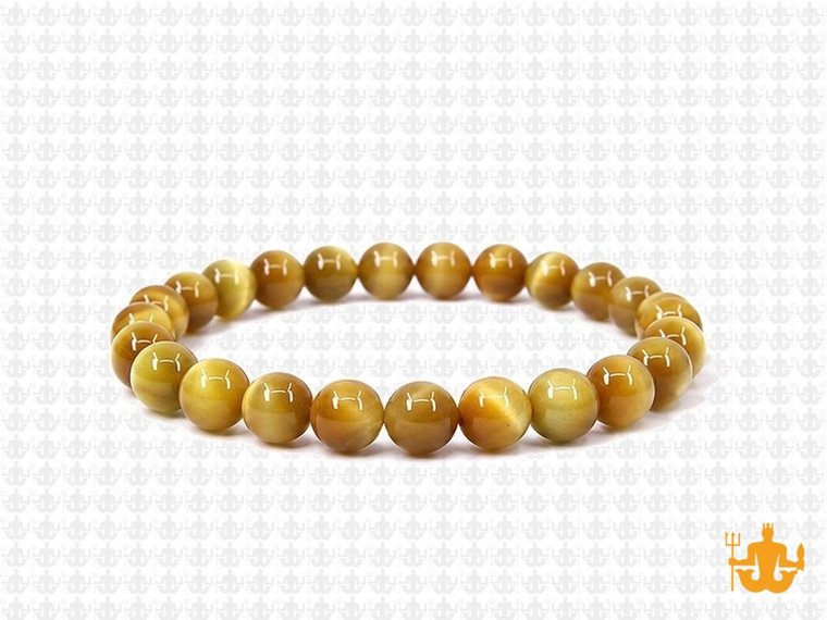 6mm Honey Tiger Eye Elastic Bracelet 7.5" dyed [b2g3h]