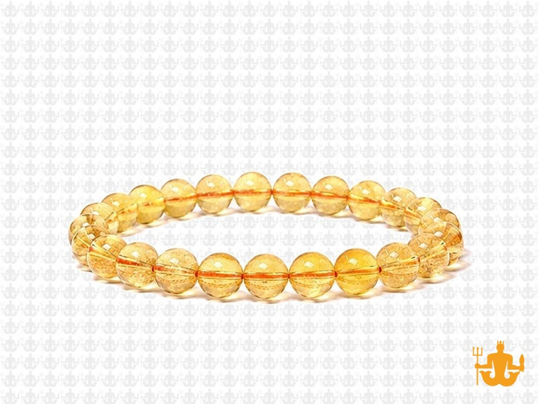 6mm Citrine Crystal Elastic Bracelet 7.5" natural [b2r7]