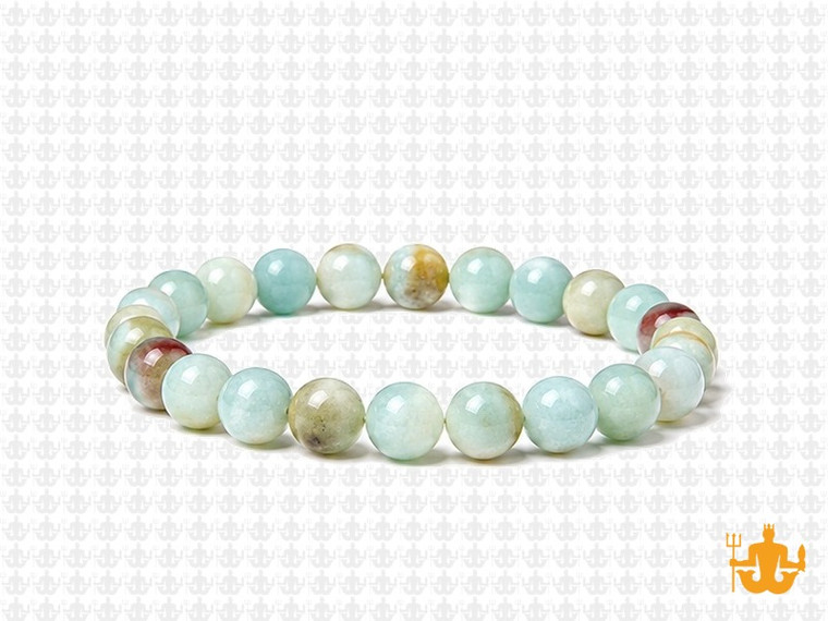 6mm Gold Black Amazonite Elastic Bracelet 7.5" natural [b2r36]