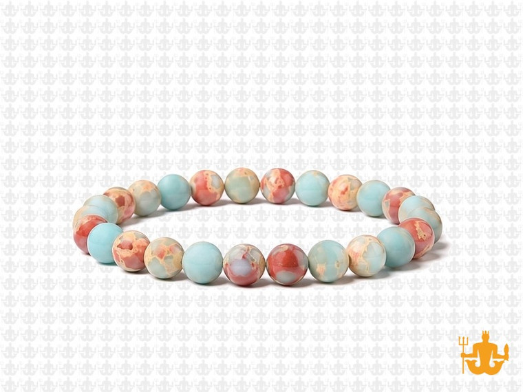 6mm Matte Red Brown Amazonite Elastic Bracelet 7.5" natural [b2r42m]
