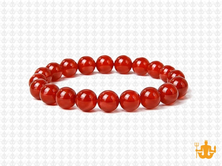 8mm Carnelian Elastic Bracelet 7.5" heated [b3d17]
