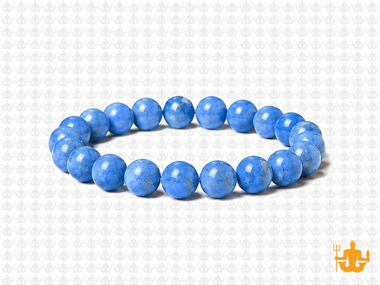 8mm Lapis Magnesite Elastic Bracelet 7.5" [b3tl]