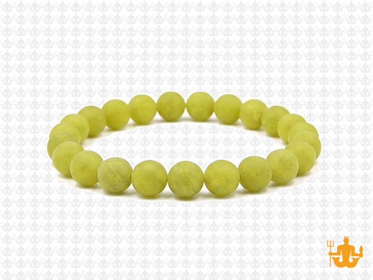 8mm Matte Lemon Agate Elastic Bracelet 7.5" dyed [b3b82m]