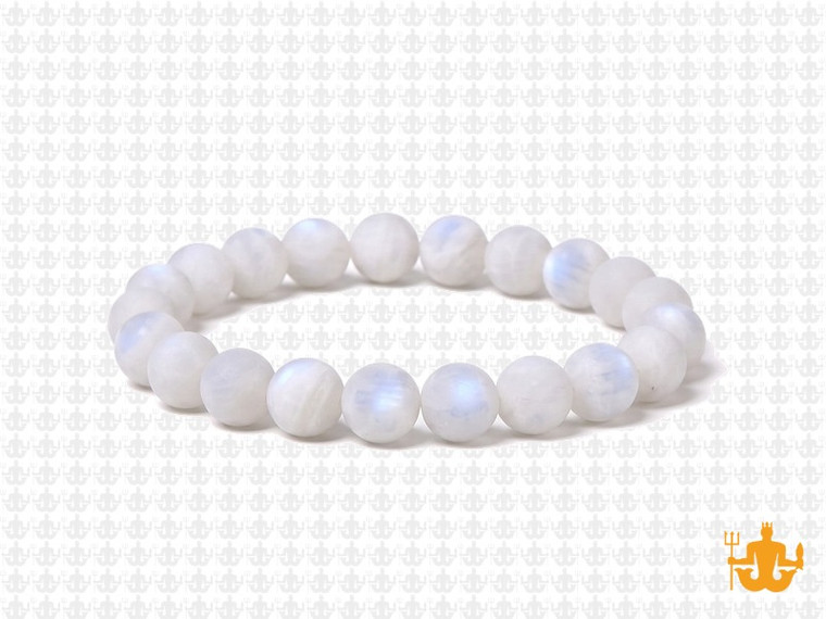 8mm Matte Mother Of Pearl Elastic Bracelet 7.5" natural [b3d53m]