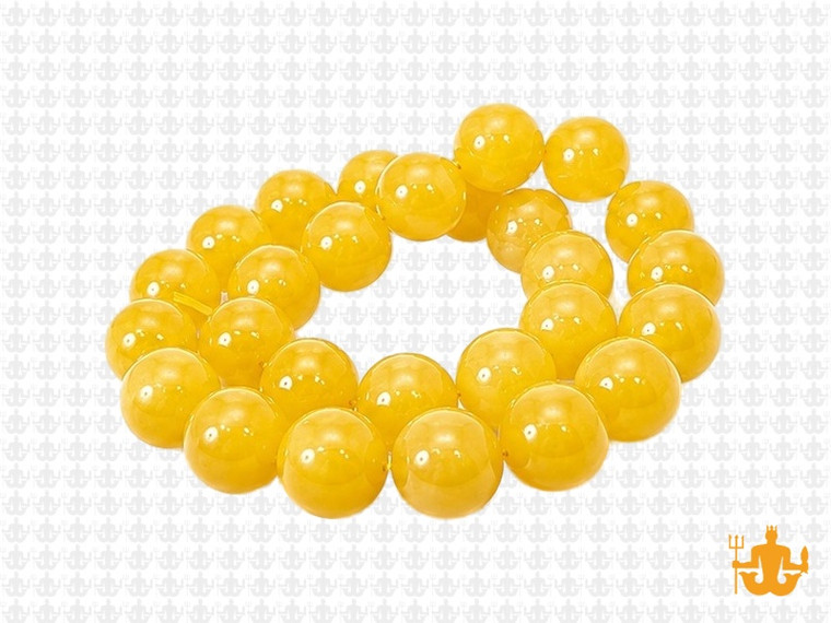 10mm Yellow Chalcedony Round Beads 15.5" dyed [10b92]