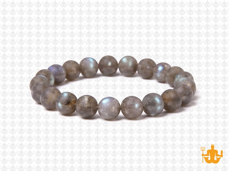8mm Matte Labradorite Elastic Bracelet 7.5" natural [b3r40m]