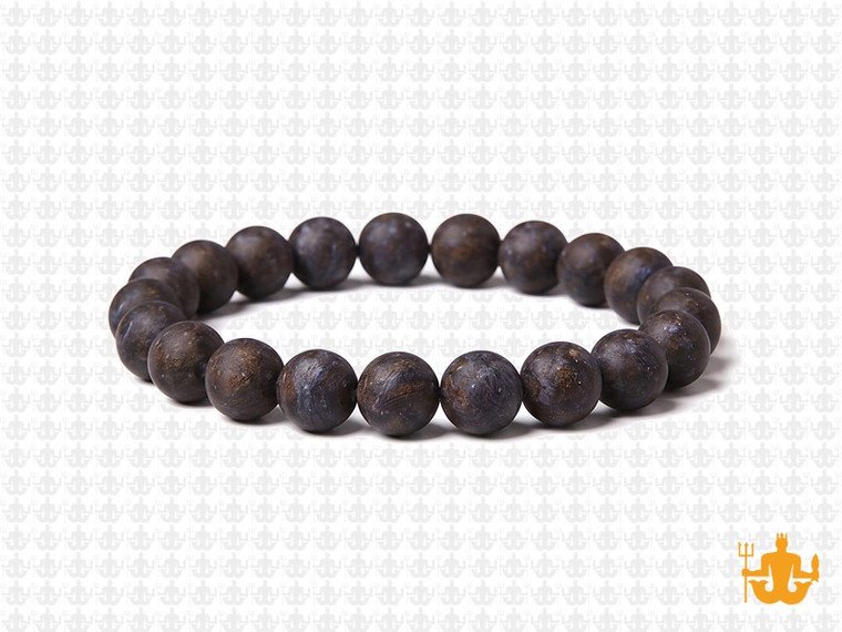 8mm Matte Bronzite Elastic Bracelet 7.5" natural [b3r72m]