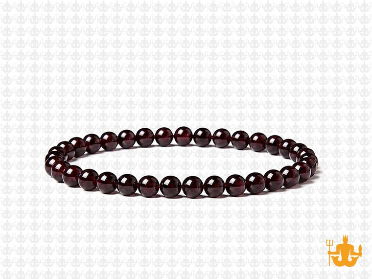 4mm Garnet Elastic Bracelet 7.5" natural [b1m2]