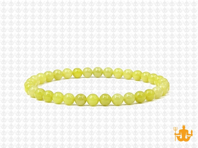 4mm Lemon Agate Elastic Bracelet 7.5" dyed [b1b82]