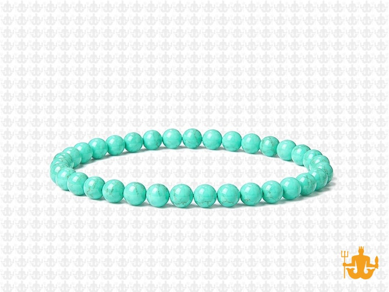 4mm Green Turquoise Elastic Bracelet 7.5" stabilized [b1d22]