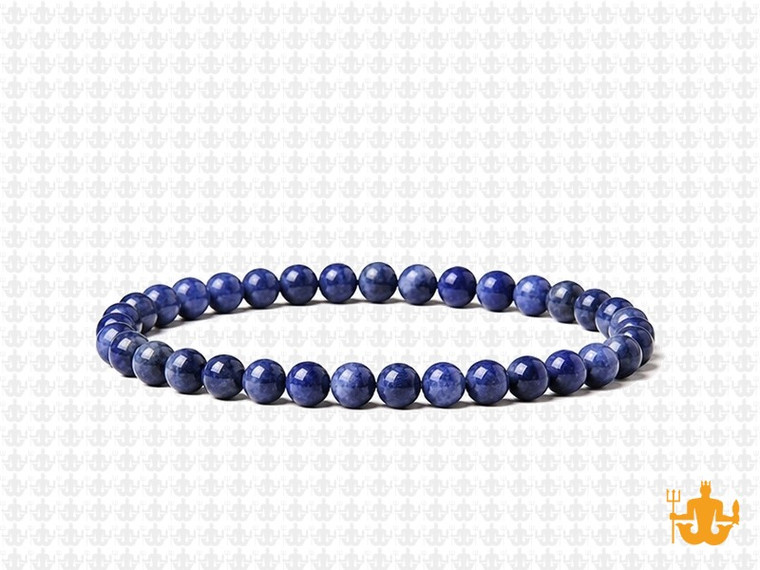4mm Dark Sodalite Elastic Bracelet 7.5" natural [b1r25]