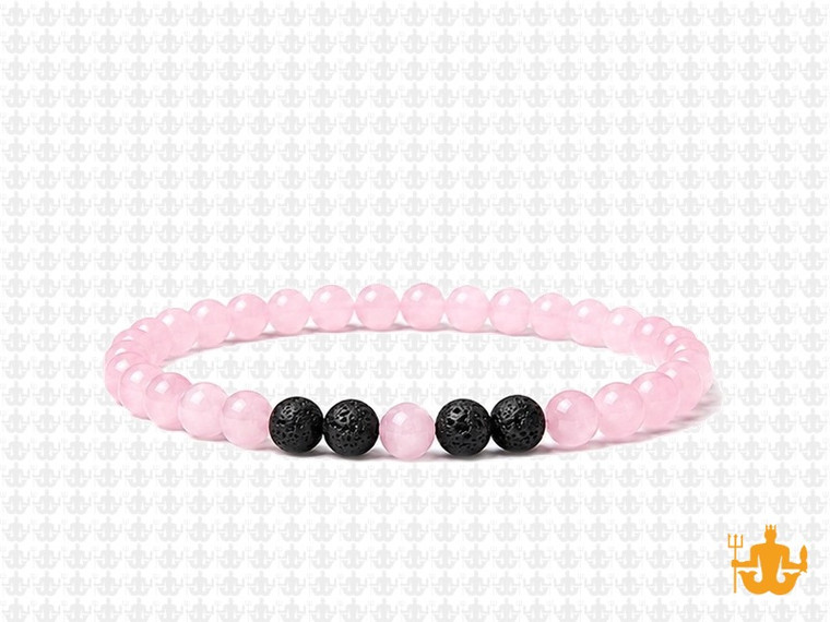 4mm Rose Quartz Elastic Bracelet 7.5" dyed [b1b1k]