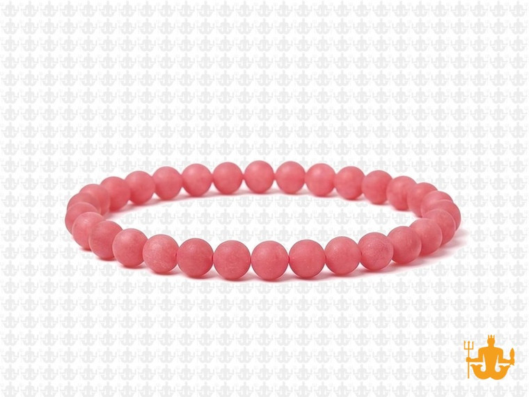 4mm Matte Cherry Quartz Elastic Bracelet 7.5" synthetic [b1a41m]