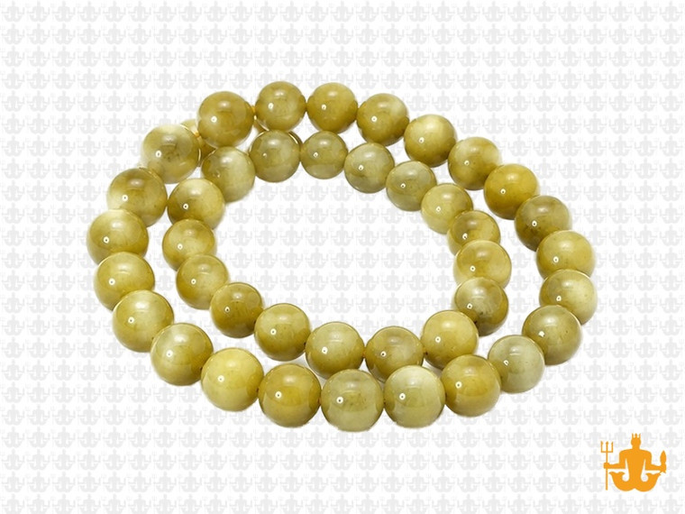 8mm Olivine Jade Round Beads 15.5" natural [8b38]