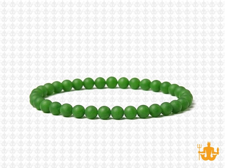 4mm Matte Green Agate Elastic Bracelet 7.5" dyed [b1f13m]