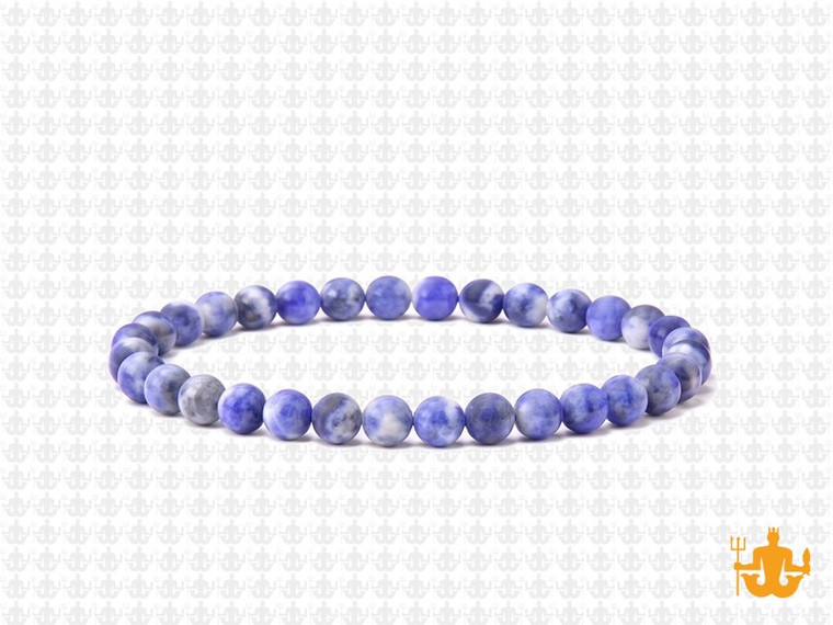 4mm Matte Sodalite Elastic Bracelet 7.5" natural [b1r24m]